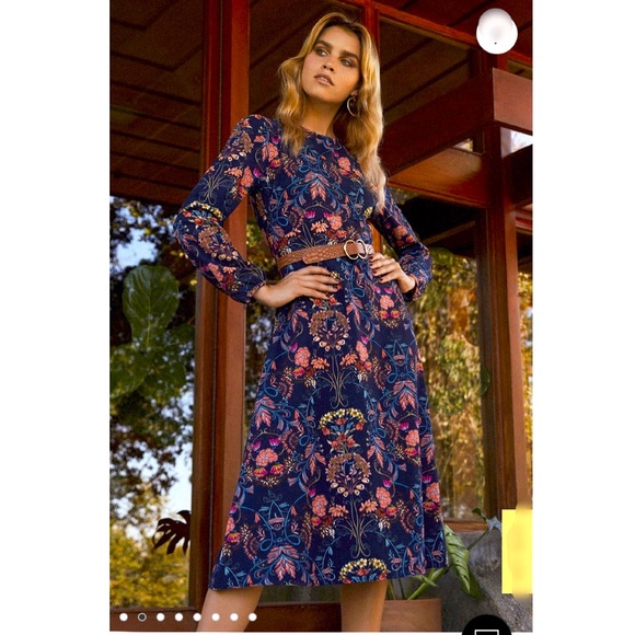 garden splendor navy blue floral print dress I. Madeline | Dresses | Garden Splendor Navy Blue Floral Print Dress I  Madeline